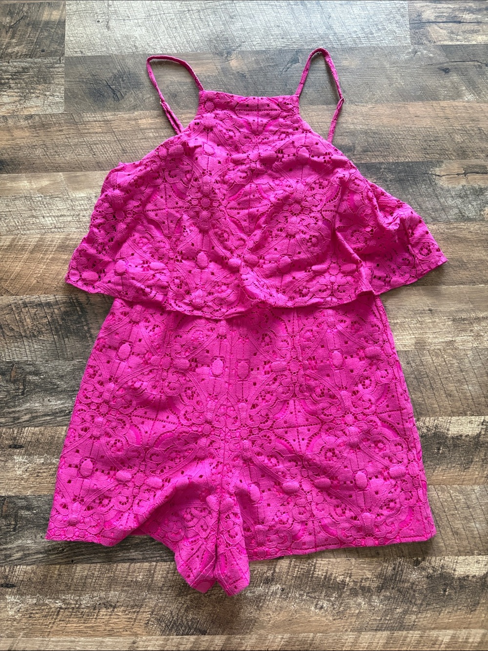 Lilly Pulitzer Hot Pink Eyelet Romper